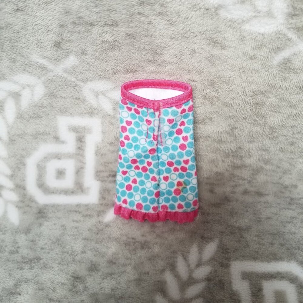 Barbie Accessory Dress Spa Day W7240 Blue White Pink Polka Dot Heart Towel Wrap - Picture 2 of 2